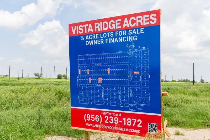 Vista Ridge Acres half-acre lots for sale sign